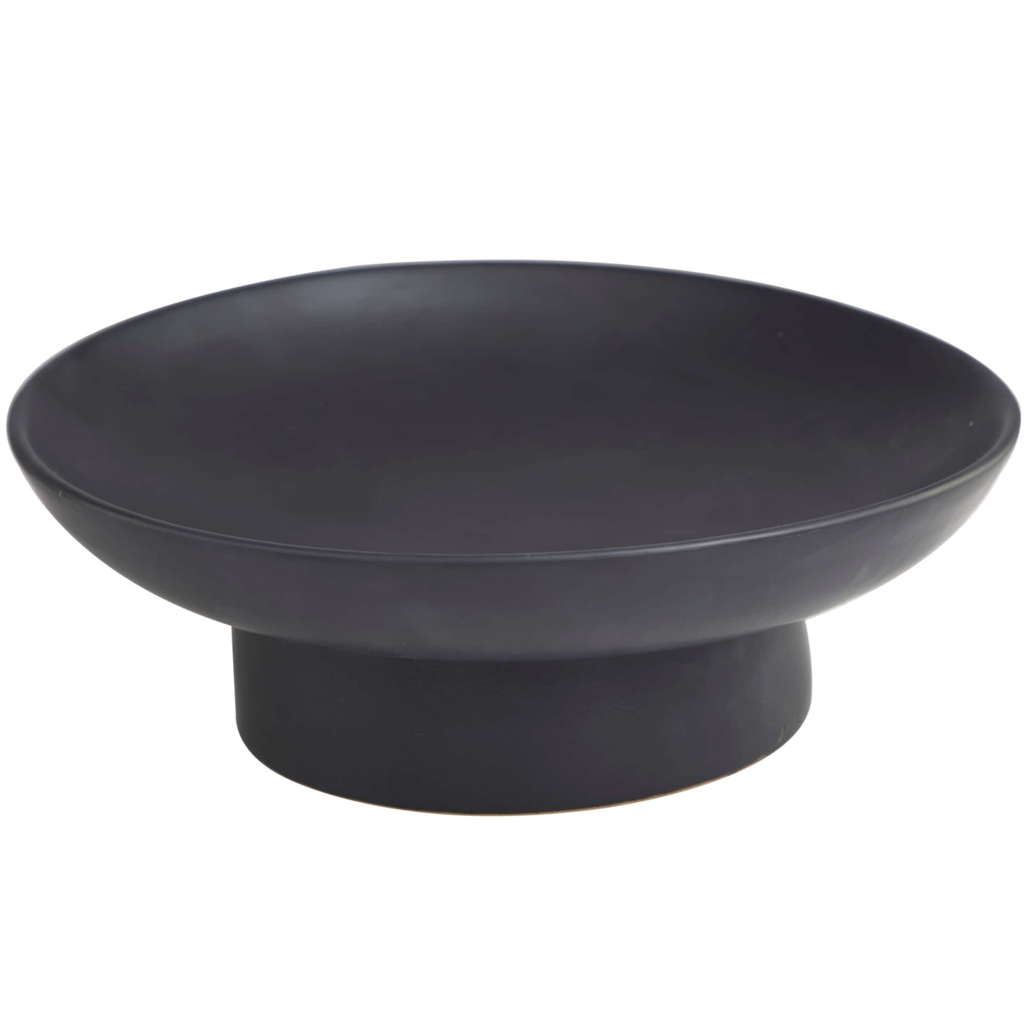 16" Matte Black Decorative Ceramic Tabletop Bowl